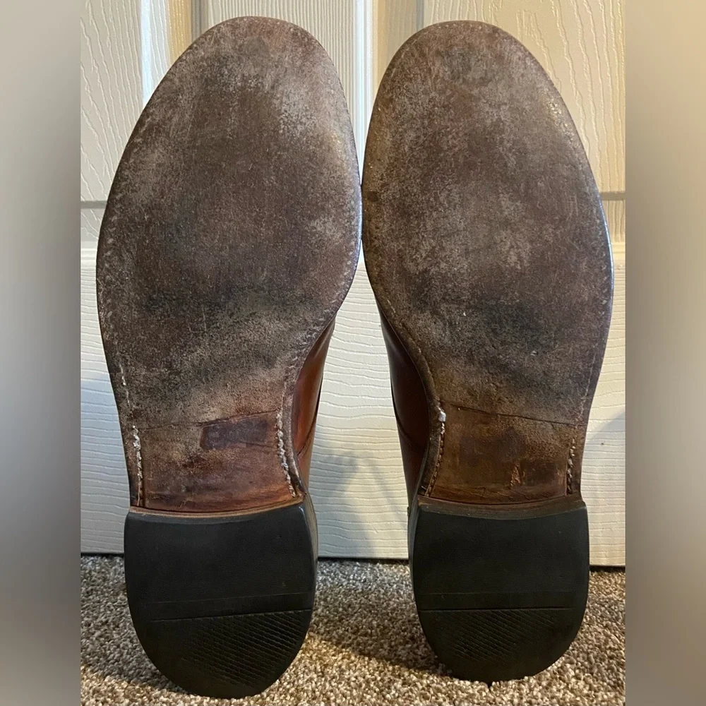 Allen Edmonds Men's Brown Leather Stockbridge Split Toe Blucher Derby Size 10D